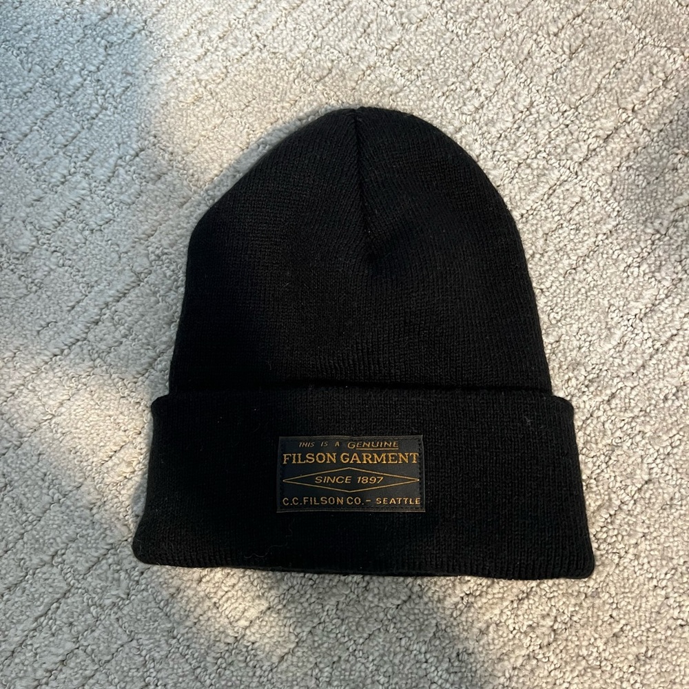 Filson Black Knit Beanie Winter Hat